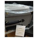 UNIWALKER Vintage Luggage Set of 3, Retro Spinner Trunk with Combo Lock for Women, Cute Designer Travel Suitcase Set with Train Case (26\"+20\"+12\", grid) - Retail: $400