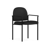 Mrs  Woods Events Dining  Chairs with Metal W/Brown Leather Armrests, Black - Retail: $84