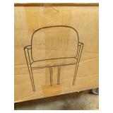 Mrs  Woods Events Dining  Chairs with Metal W/Brown Leather Armrests, Black - Retail: $84