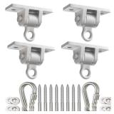 Jungle Gym Kingdom Swing Set Hangers - 4 Heavy Duty Brackets with Locking Snap Hooks for Porch, Patio, Playground - Indoor/Outdoor Hardware & Accessories - Retail: $40
