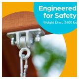Jungle Gym Kingdom Swing Set Hangers - 4 Heavy Duty Brackets with Locking Snap Hooks for Porch, Patio, Playground - Indoor/Outdoor Hardware & Accessories - Retail: $40