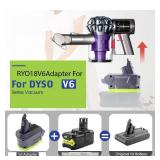 URUN V6 Battery Adapter for Ryobi 18V Lithium Battery Converted for Dyson V6 SV04 SV03 DC59 DC58 DC62 SV09 SV05 Absolute Motorhead Cordless Vacuum Cleaner Battery(Adapter only)â¦ - Retail: $21