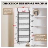 Delamu Over the Door Pantry Organizer, 6-Tier Metal Pantry Door Organization and Storage, Hanging Kitchen Basket Spice Rack Seasoning Shelves, Cabinet Door Organizer for Easy Install,D5xW18xH50inch - 