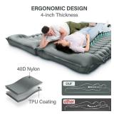 Yuzonc Double Camping Sleeping Pad, Inflatable Camping Pad Foot Press Ultralight 2 Person Camping Mat with Pillow for Camping Hiking Traveling Backpacking Tent-Gray - Retail: $0