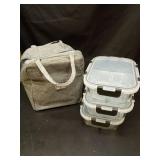 DAS TRUST 3 Pack Bento Box Glass Meal Prep Containers with 3 Compartments - Oven Safe Lunch Box - Retail: $37