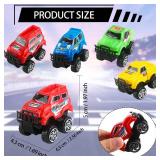 Rcanedny 24 Pcs Mini Pull Back Truck Push and Go Friction Powered Car Toys Small Racing Vehicle Truck Toys for Pinata Fillers Goodie Bag Stocking Stuffers Classroom Prizes Birthday Gifts - Retail: $17