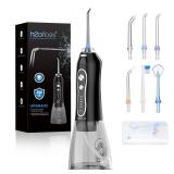 H2ofloss Water Dental Flosser Teeth Pick -Portable Oral Irrigator with 5 Modes, Rechargeable IPX7 Waterproof Orthodontic Teeth Cleaner Pick Cordless for Home Travel-300ml Water Tank - Retail: $30