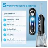 H2ofloss Water Dental Flosser Teeth Pick -Portable Oral Irrigator with 5 Modes, Rechargeable IPX7 Waterproof Orthodontic Teeth Cleaner Pick Cordless for Home Travel-300ml Water Tank - Retail: $30