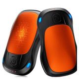 Hand Warmers Rechargeable, MKG 2 Pack Electric Handwarmers with 24Hrs Long Lasting and 3 Levels Quick Heating, Portable Pocket Hand Heater, Women Men Winter Gift for Hunting, Golf, Camping (Orange) - 