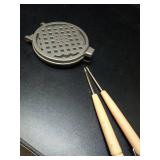 Cast Iron Waffle Maker Stove Top,Mini Nonstick Waffle Maker Pan Efficient Dual Sided Coating for Home Use for Waffles Toaster - Retail: $24