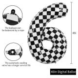 TONIFUL 40 Inch Large Checkered Number 16 Balloons Giant Digit 16 or 61 Helium Big Race Car Number Foil Balloons for 16th or 61st Birthday Party 16th or 61st Anniversary Supplies Decorations - Retail: