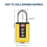 BRILLIRARE 2 Pack TSA Approved Luggage Locks, Combination Travel Padlock, 3-Digit Waterproof Lock, TSA Outdoor Keyless Resettable Lock for Lockers, Bags, Backpack, Gym, Gate-Yellow - Retail: $12