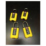 BRILLIRARE 2 Pack TSA Approved Luggage Locks, Combination Travel Padlock, 3-Digit Waterproof Lock, TSA Outdoor Keyless Resettable Lock for Lockers, Bags, Backpack, Gym, Gate-Yellow - Retail: $12