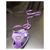 Dog Harness with Leash Set, No Pull Adjustable Reflective Step-in Puppy Pet Vest Harnesses for Small Medium Large Dogs and Cats,Purple XXS - Retail: $12