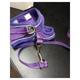 Dog Harness with Leash Set, No Pull Adjustable Reflective Step-in Puppy Pet Vest Harnesses for Small Medium Large Dogs and Cats,Purple XXS - Retail: $12