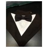DOGTACT Dog Wedding Bandana, Formal Dog Tuxedo Adjustable Pet Collar with Bow, Small, Medium and Large Wedding Clothing, Birthday Gifts for Dogs (Small, Black) - Retail: $12