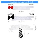 Syhood 3 Pieces Pet Bow Tie Adjustable Pet Neck Tie Costume Formal Cats Puppy Grooming Ties Dog Collar for Small Dogs Party Accessories (S,Black, Red, Red White, Blue White) - Retail: $15