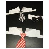 Syhood 3 Pieces Pet Bow Tie Adjustable Pet Neck Tie Costume Formal Cats Puppy Grooming Ties Dog Collar for Small Dogs Party Accessories (S,Black, Red, Red White, Blue White) - Retail: $15