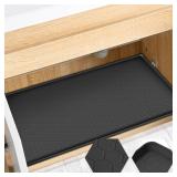 FORWOS Waterproof Under Sink Mat 28\" x 19\", Silicone Cabinet Liner, Rubber Protector for Kitchen and Bathroom, Keeps Cabinets Clean, Dry, and Organized (Black) - Retail: $17