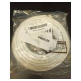 Elecan 25 Ft RG6 Coaxial Coax Cable Connectors Set, Quad Shielded High-Speed Internet 3 GHZ, Broadband Digital TV Aerial, Soft Satellite Cable Extension Double Rubber O-Ring+ Adapter+Ties+Clips-White 