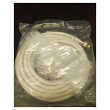 Elecan 25 Ft RG6 Coaxial Coax Cable Connectors Set, Quad Shielded High-Speed Internet 3 GHZ, Broadband Digital TV Aerial, Soft Satellite Cable Extension Double Rubber O-Ring+ Adapter+Ties+Clips-White 