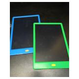 Magic Jimmy 2 Pack 11 Inch LCD Writing Tablet Doodle Board, Colorful Electronic Drawing Pads, Creative Drawing Fun for Kids 3-6, Educational Car Trip Toys | Navy Blue and Green - Retail: $12