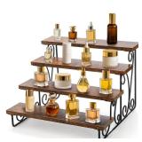 Coloch Wood Display Riser Stand, 4 Tier Wood Perfume Organizer Stand Tiered Shelf Display Cupcake Holder Stand Decorative Display Stand for Craft, Cupcake, Dessert, Perfume, Figures - Retail: $16