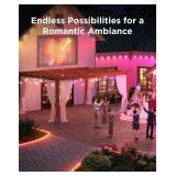 Govee Smart Outdoor String Lights 2, 144ft Outdoor Lights with Dimmable Warm White LED Bulbs, 47 Scene Modes for Patio, Backyard, Balcony, IP65 Waterproof, Works with Alexa, App Control - Retail: $190