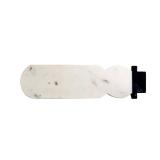 Creative Co-Op Marble Snowman Shaped Cheese and Cutting Board, White and Black - Retail: $24