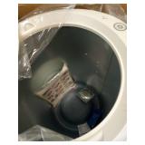 Keenray Towel Warmer, Large, Auto Shut Off, Fits Up to Two 40\"X70\" Oversized Towels; white with light grey lid and wood accents - Retail: $107