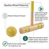 ApudArmis Six Player Croquet Set with Premiun Rubber Wooden Mallets 28In,Colored Ball,Wickets,Stakes - Lawn Backyard Outdoor Game Set for Adults/Teenagers/Family (Large Carry Bag Including) - Retail: 