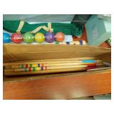 ApudArmis Six Player Croquet Set with Premiun Rubber Wooden Mallets 28In,Colored Ball,Wickets,Stakes - Lawn Backyard Outdoor Game Set for Adults/Teenagers/Family (Large Carry Bag Including) - Retail: 