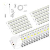 ONLYLUX 8ft LED Shop Light - 90W 12000lm 5000K, 8 Foot LED Shop Light Fixture, V Shape Bulbs for Garage, Workshop, Warehouse, Plug and Play, Energy Efficient (10 Pack) - Retail: $168