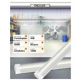 ONLYLUX 8ft LED Shop Light - 90W 12000lm 5000K, 8 Foot LED Shop Light Fixture, V Shape Bulbs for Garage, Workshop, Warehouse, Plug and Play, Energy Efficient (10 Pack) - Retail: $168