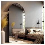 AyeWish Floor Mirror, Oversized Full Length Mirror, Arched Mirror, Large Standing Mirror, Tall Mirror, Wall Mounted, FreeStanding, Giant Mirror, 77\"Ã38\", Aluminum Frame - Black - Retail: $200