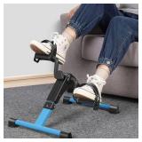 MOMODA Pedal Exerciser Leg and Arm Exercise Bike with LCD Monitor Foldable (Black/Blue) - Retail: $33