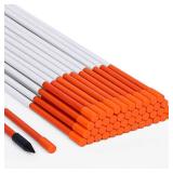 CEWOR 50pcs Reflective Driveway Markers 48 Inch Snow Stakes 5/16 Inch Diameter Orange Fiberglass Driveway Reflectors Hi-Visibility Safety Snow Poles for Parking Lots, Walkway, Ski Slopes Road - Retail