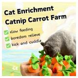 CECE PAW Carrot Catnip Toys, Interactive Feather Cat Toys for Indoor Cats, Cat Puzzle Toys for Boredom and Mental Stimulation, 12 Squeaky Carrots with Treat Pockets and 12 Catnip Tea Bags - Retail: $2