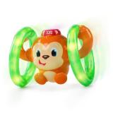 Bright Starts Roll & Glow Monkey Crawling Baby Toy with Lights and Sounds, Tummy Time Toy, 6 Months and up - Retail: $20