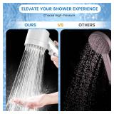 PWERAN Filtered Shower Head with Handheld, High Pressure 3 Spray Mode Showerhead with 18 Stage Water Softener Filters for Hard Water - Handheld Shower Head-Remove Chlorine-White - Retail: $22