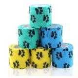 AUPCON Vet Wrap Cohesive Bandages Bulk Self Adhesive Bandage Wrap Self Adherent Wrap Non-Woven for Dogs Pet Animals & Ankle Sprains & Swelling 2 Inch x 5 Yards (2 Inch Claw) - Retail: $12