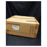 TRZZ 5-Tier Small Shoe Rack, Vertical Narrow Stackable Organizer with Removable Partition, Efficient Shoe Storage for Closet, Entryway, and Small Spaces (Black) - Retail: $28