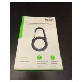 Belkin Apple AirTag Secure Holder with Carabiner - Durable Scratch Resistant Case With Open Face & Raised Edges - Protective AirTag Keychain Accessory For Keys, Pets, Luggage & More - Black - Retail: 