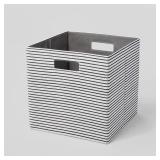 13\" x 13\" Fabric Bin Black Textured Stripes - Brightroomâ¢ - Retail: $11