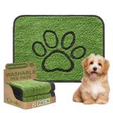 Qeils Reusable Dog Pee Pads, 2 Pack Super Absorbent & Leakproof Washable Puppy Pads with Soft Green Top Layer, for Potty Training, Crates, Couch, Car Seats & Pet Beds, 18\"x24\" - Retail: $15