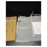 Wallniture Guru Wall Mount Yoga Mat Home Gym Equipment Resistance Bands and Foam Roller Holder with 3 Hooks 3 Sectional Metal White - Retail: $13