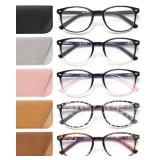JOLISU 5 Pack Reading Glasses For Women, Blue Light Blocking Computer Reader Spring Hinge Eyeglasses (2.00) - Retail: $16