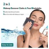 Wash Cloths 12 Pack, Super Soft and Skin Friendly Face Towel for Sensitive Skin, 10x10 inch Small Face Washcloths, Reusable Washable Makeup Remover Cloths, Easy to Rinse Grey Facial Cleansing Cloths -