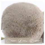 RUIKUNA Winter Ear Muffs Women Fuzzy Earmuffs Faux Fur White Ear Warmers Girls Black Warm Ear Covers Fluffy Cute Pink Large (KHAKI) - Retail: $15