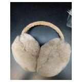 RUIKUNA Winter Ear Muffs Women Fuzzy Earmuffs Faux Fur White Ear Warmers Girls Black Warm Ear Covers Fluffy Cute Pink Large (KHAKI) - Retail: $15